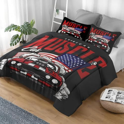 Pamnest Twin Comforter Set, 2 Pieces American Flag Bedding, All Season