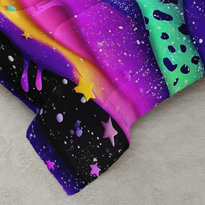 QOOMO Colorful Star Kids Comforter Set Queen Size