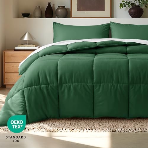 Bare Home Full Comforter Set - 1800 Ultra Soft (Full, Forest Green)