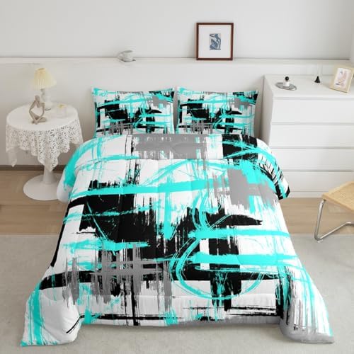 Feelyou Striped Comforter Set Queen Size Kids Boys Bedding