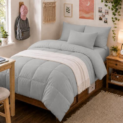 Anluoer Twin Comforter Set, 5 Piece Bed in a Bag Twin Bedding Sets