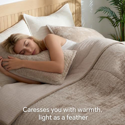BEDELITE Velvet Quilt Set King Size, Luxury Velvet Comforter Bedding