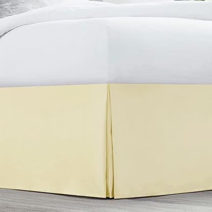 Nestl Vanilla Yellow Bed Skirt Cal King Size - Cal King Bed Skirt 14 Inch Drop - Brushed Microfiber Bed Skirts - Hotel Quality Pleated Bed Skirt - Shrinkage & Fade Resistant