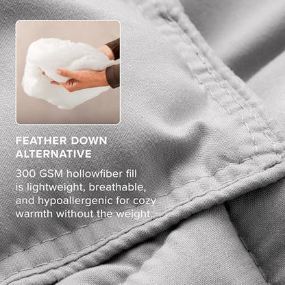 Bare Home Full Comforter Set - 1800 Ultra Soft (Full, Light Grey)