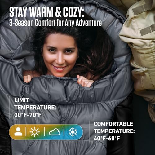 VENTURE 4TH Backpacking Sleeping Bag for Camping - Single, XXL & Double