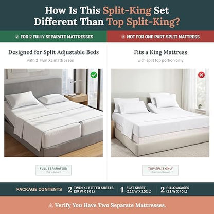 California Design Den 800 Thread Count Split King Sheet Set, 5 Pcs, Mocha