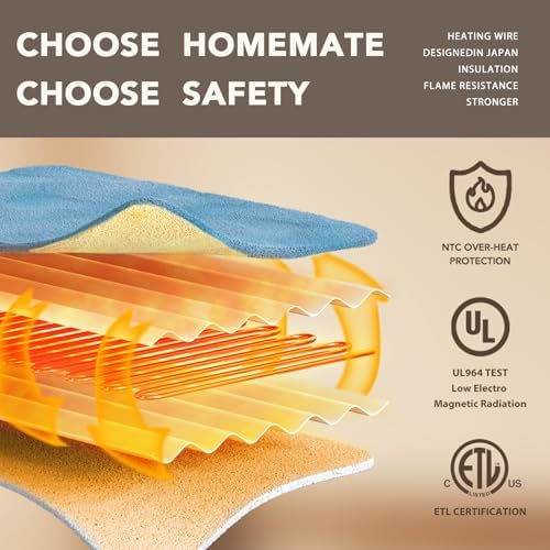 Homemate Heated Electric Blanket Twin 62"x84" Heating Throw Blanket