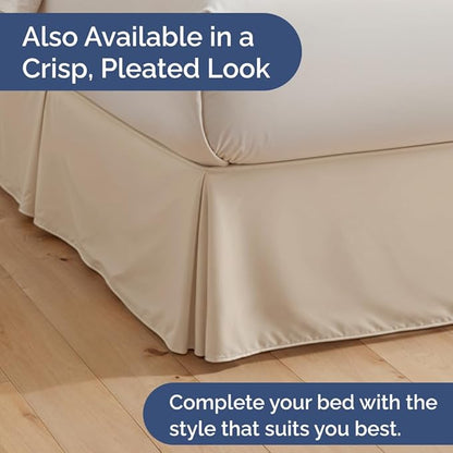 Bedskirt Full Size Ruffle - 18 inch Drop Dust Ruffle Bed Skirt with Platform - Ultra-Soft, Easy Fit, Premium Hotel Quality - Wrinkle, Fade & Shrink Resistant - for Women, Men, Kids and Teens - Wheat