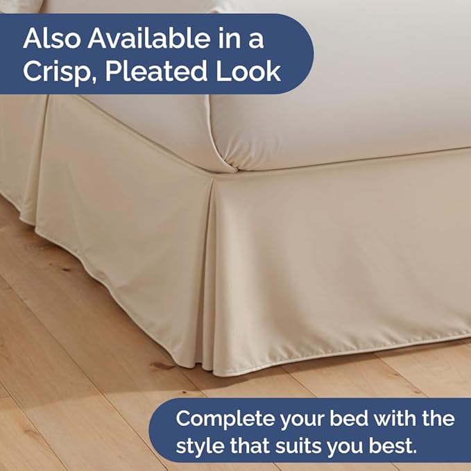 Bedskirt Queen Size Ruffle - 15 inch Drop Dust Ruffle Bed Skirt with Platform - Ultra-Soft, Easy Fit, Premium Hotel Quality - Wrinkle, Fade & Shrink Resistant - for Women, Men, Kids and Teens - Wheat