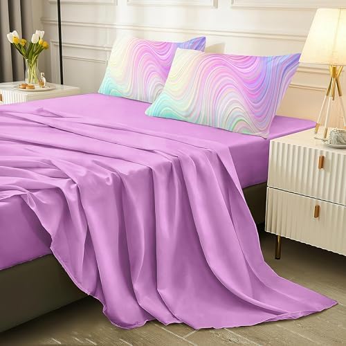 Pink Twin Bedding Sets,7PCS Girls Comforter Sets,Pink Comforter,Girls Bed Sets Twin,Bed in a Bag with Flat Sheet and Fitted Sheet,Pillowcases,Cushions for Kids
