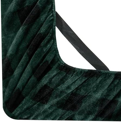 Elegant Comfort Luxuriously Soft 4-Piece Velvet Plush Flannel Sheet Set - Premium Quality -Cozy Warm, Anti-Static, Non Pilling Fuzzy Velvet Flannel Fleece Deep Pocket Sheet Set- Twin, Buffalo Green