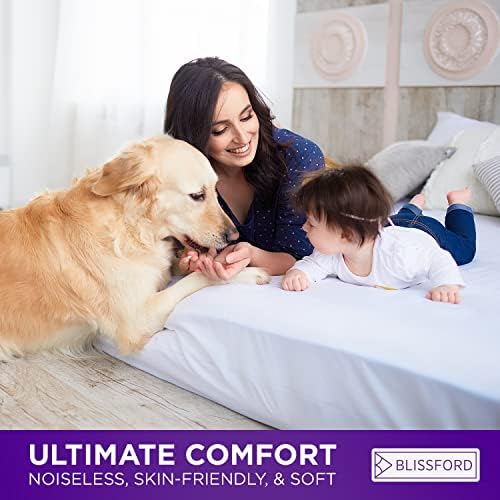 BLISSFORD Full Plastic Mattress Protector, Heavy Duty Fitted Vinyl Cover