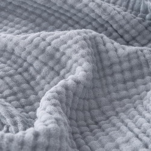 EMME Muslin Blankets for Adults Dusty Blue Small Blanket 40" x 50"