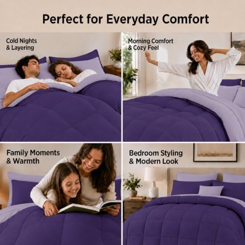 Anluoer King Size Comforter Set, 7 Piece Bed in a Bag King Bedding Sets