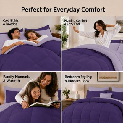 Anluoer King Size Comforter Set, 7 Piece Bed in a Bag King Bedding Sets