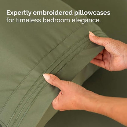 Full XL Bed Sheet - 4 Piece Full XL Bed Sheets Set - Soft, Breathable & Cooling - Hotel Luxury Bedding for Women, Men, Kids, Teens, Boys & Girls - Deep Pockets, Comfy, Fade & Wrinkle Free - Sage Green