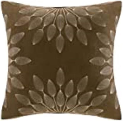 Madison Park Palmer Comforter Set - Faux Suede Design, Striped Accent, All Season Down Alternative Bedding, Matching Shams, Decorative Pillow, Bed Skirt, Full (82 in x 90 in), Natural 7 Piece
