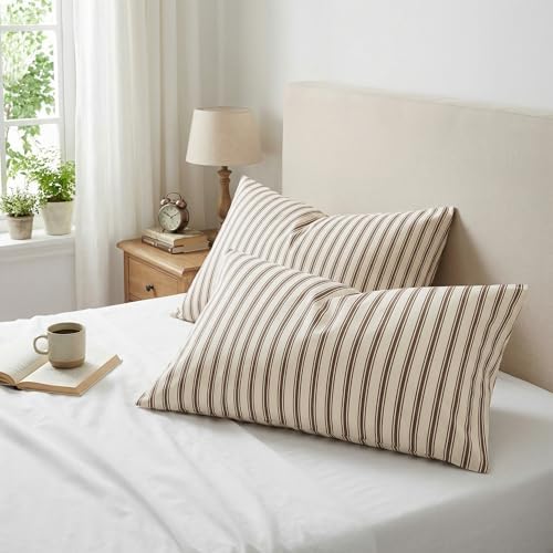 Nayoroom Brown Striped Comforter Set Full Mocha Stripe Bedding