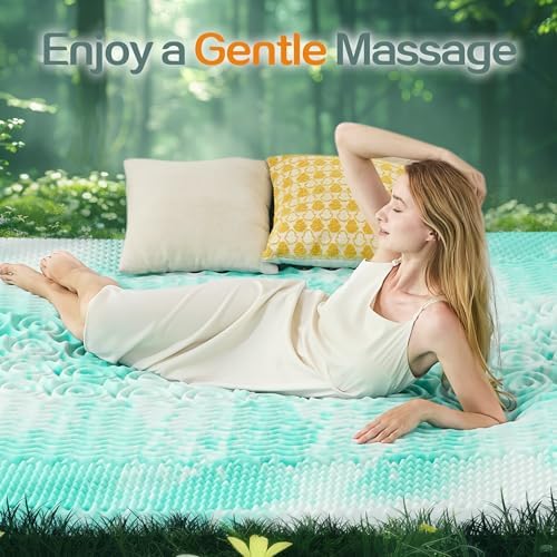 SINWEEK Mattress Topper 5-Zone Memory Foam Mattress Topper Pressure Relieve Soft Mattress Pad, CertiPUR-US Certified, 1.5 Inch Twin XL Size, Green