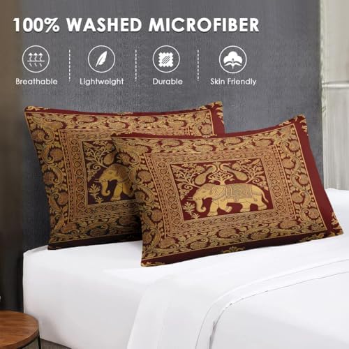 WeCozy Twin Comforter Set with Sheets, 5 Pieces Elephant Peacock Bedding