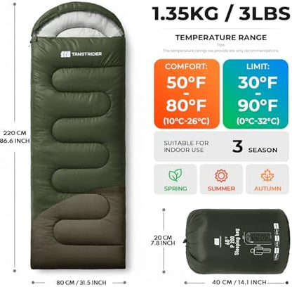 Sleeping Bags for Adults,Compact Lightweight Backpacking Sleeping Bag with Compression Sack for Youth, Camping Essentials Gearfor Hiking Travel Climbing Outdoor&Indoor Use