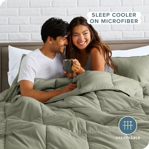 Bare Home Comforter Set - 1800 Ultra Soft (Twin/Twin XL, Sage)