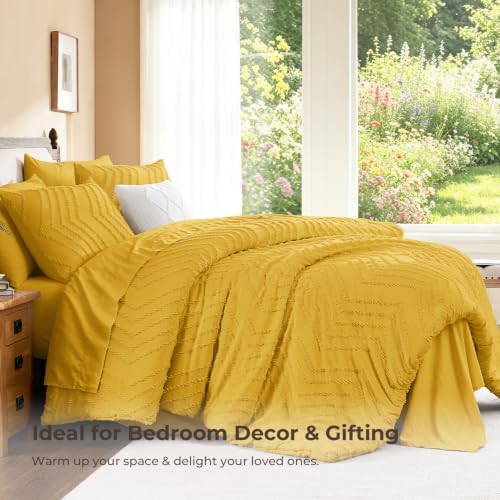 Litanika California King Comforter with Sheets, 7 Pieces Boho Bed Set