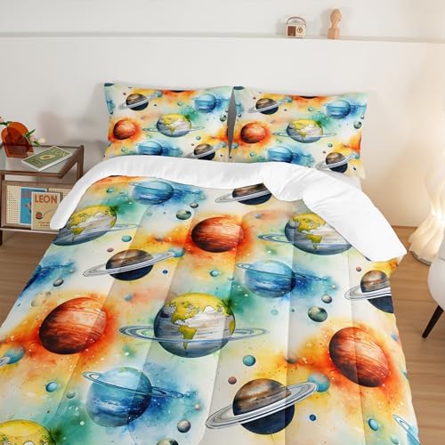 Universe Series Twin Size Comforter for Boys with 2 Pillowcases.