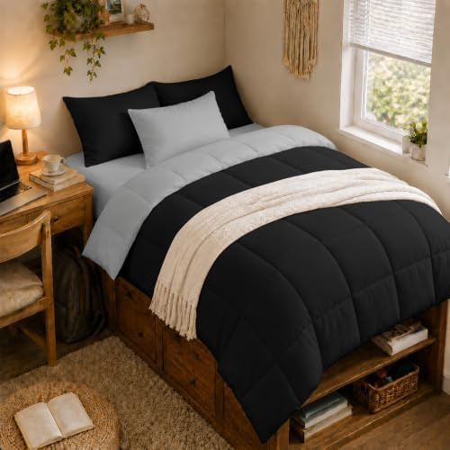 Anluoer Twin Comforter Set, 5 Piece Bed in a Bag Twin Bedding Sets