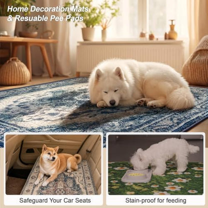 Washable Pee Pads for Dogs 54"x54" 2 Pack Reusable Puppy Potty Pad