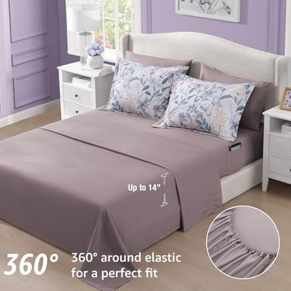 Full Size Comforter Sets - 7 Pieces Floral Bed in a Bag Full Bedding Set