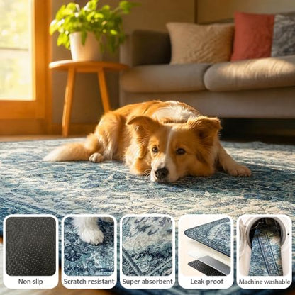 Washable Pee Pads for Dogs 54"x54" 2 Pack Reusable Puppy Potty Pad