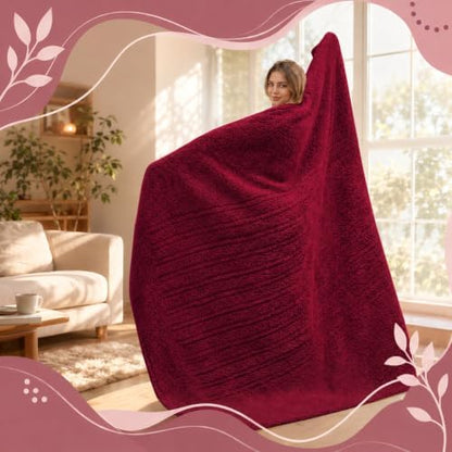 Eydna Electric Heated Blanket Full Size 72"×84" with 9 Heating Levels & 1-10Hs Auto Off，Double Sided Plush Sherpa, Energy Efficient, Machine Washable, Couch & Bed, Gifts for Women- Red