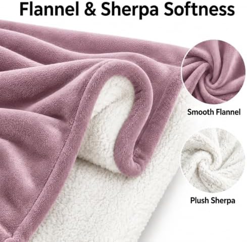 Electric Heated Blanket King Size 90" x 100", Soft Flannel for Bed, Couples, 10 Heat Settings, 1-12H Auto Shut Off, Dual Zone Controls, Overheat Protection, Machine Washable, Purple