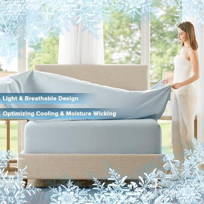 Comfort Spaces Coolmax Moisture Wicking Sheet Set, Queen Extra Deep Pocket