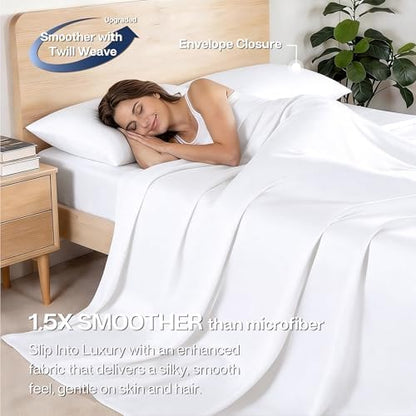 MR&HM California King Sheets 4 Pieces, Rayon Derived from Bamboo Blend