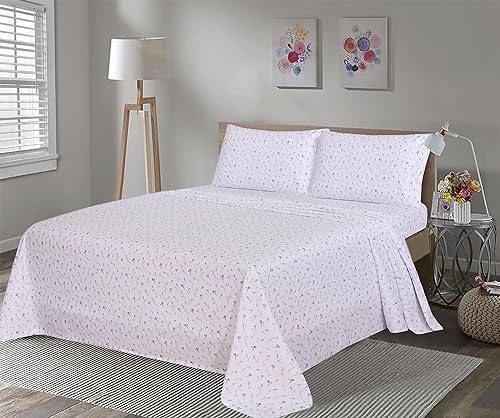 RUVANTI Flannel Sheets Set King Size, Navlight