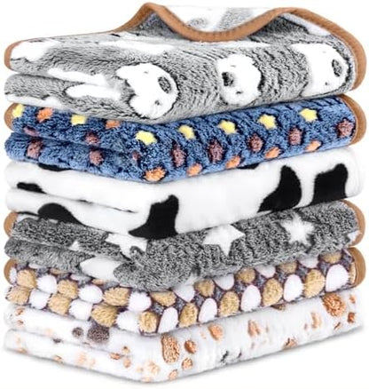 Eilyliafe 6 Pcs Guinea Pig Blankets Bedding Small Animal Cage Liners Sleep Mat Absorbent Reusable Pet Pee Bedding Pad Cover for Hamster Ferret Chinchilla Rabbit Hedgehog (30 x 42 Inch)