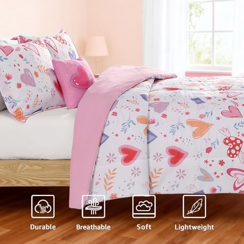 Full Size Comforter Sets for Girls-4 Pieces Printed Full Bedding Sets