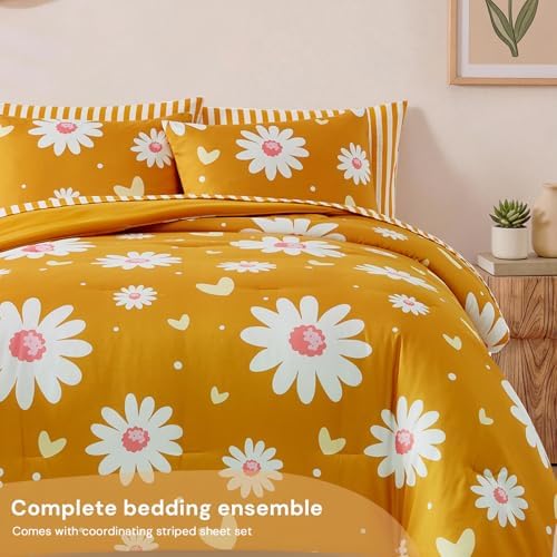 Queen Comforter Set with Sheets for Girls-7 Pieces Soft Queen Bedding Sets