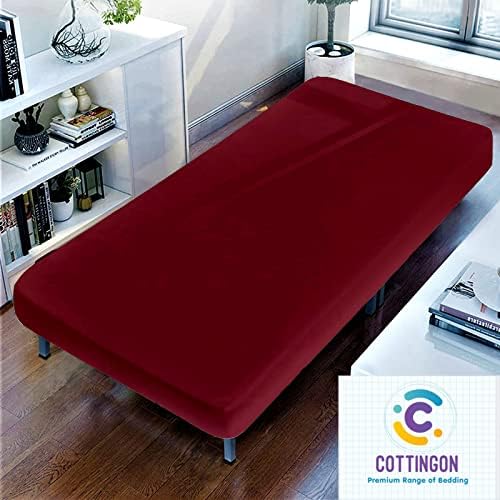 1 PC Cot Size 33" x 75" Fitted Sheet Only, 100% Egyptian Cotton, Burgundy