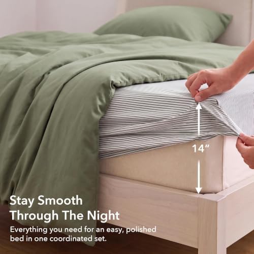 Monbix Twin XL Comforter Set - 5 Pieces Soft Bed in a Bag Twin Bedding Sets