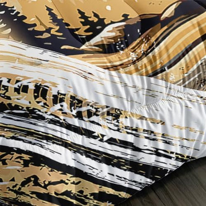 AILONEN Cartoon Monster Trucks Comforter Set Queen Size, Roaring Dinosaurs Bedding Set for Kids Boys,Extreme Sports Trucks Bed in a Bag,3 Pieces,1 Quilt and 2 Pillowcases