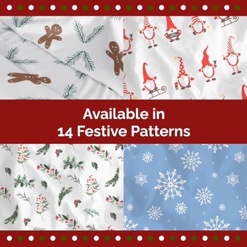CGK Unlimited Christmas Duvet Cover Twin Size - 68 x 90, Holiday Gnomes Red
