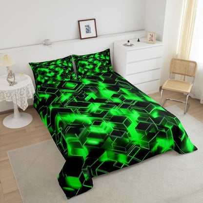 Feelyou Honeycomb Hexagonal Comforter Set King Size Kids Boys Girls Bedding