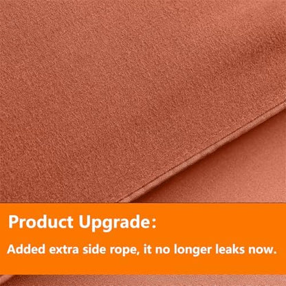 TAIMIT Burnt Orange Full Size Comforter Set - 7 Pieces, Bed in a Bag Bedding Sets with All Season Soft Quilted Warm Fluffy Reversible Comforter,Flat Sheet,Fitted Sheet,2 Pillow Shams,2 Pillowcases