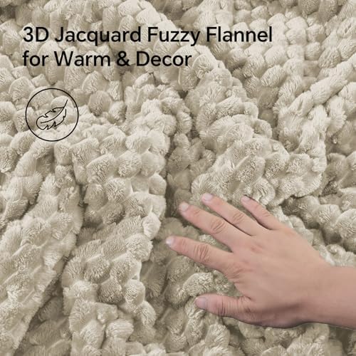 BEDELITE Fluffy King Size Comforter Set, Linen Fleece Bed Set 3 Pieces