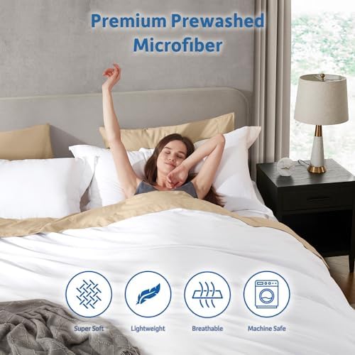 Hearth & Harbor Prewashed Full Duvet Cover Set, White