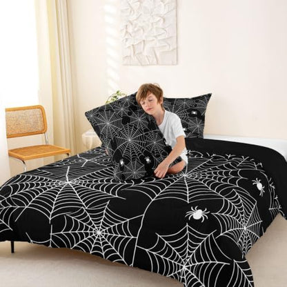 Feelyou Boys Spider Web Printed Comforter Set Twin Size for Kids Girls