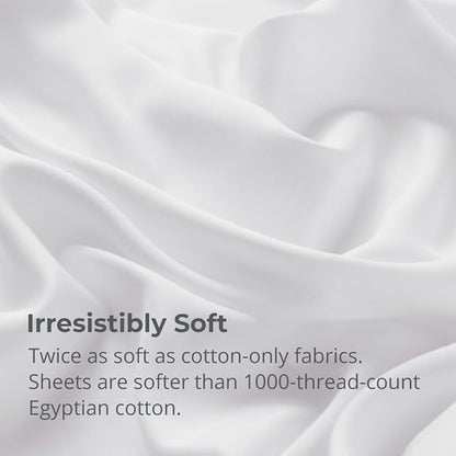Cariloha Aloha Soft 2-Piece Sheet Set | White | Twin | Made from 100% Viscose derived from Bamboo | Introductory Sheet Line